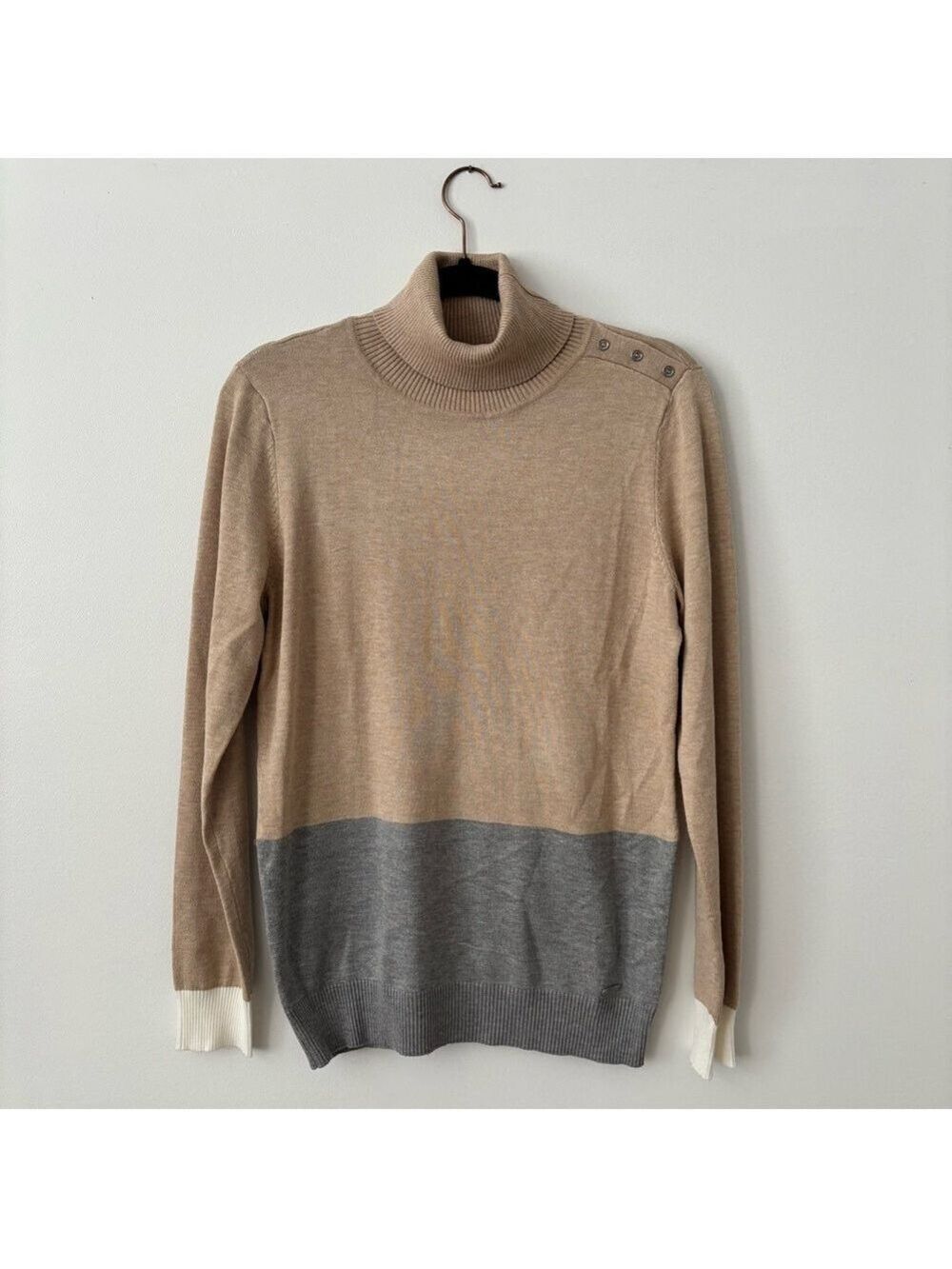 Calvin Klein Women’s Colorblock Turtleneck Sweater